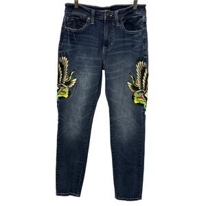 Ed Hardy Jeans Mens Size 28 x 32 Eagle Snake Slim Straight Y2K Med Blue Denim